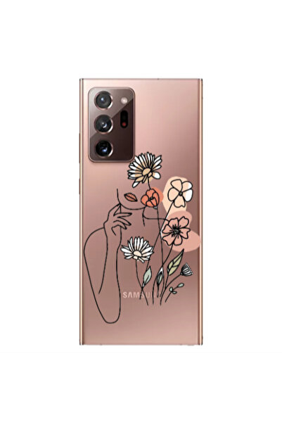 Other Samsung Note 20 Plus Lady with Flowers Transparent Silicone TPU Θήκη