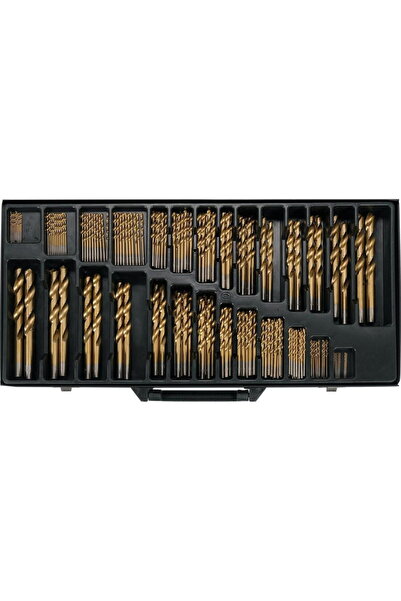yato Top Bottom Set of 190 x metal drill bits, Steel, Diameter 1-13 mm, Gold