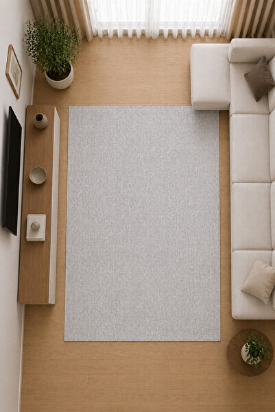 TCH Home Living Lys Bukle Gri Modern Yumuşak Jüt Taban Dokuma Halı Salon Mutf...