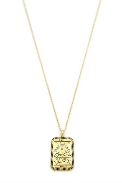Marsilyan Nvdn- Ieg - Moon Star Tarot Necklace - Gold Iegrs-Nvdn1