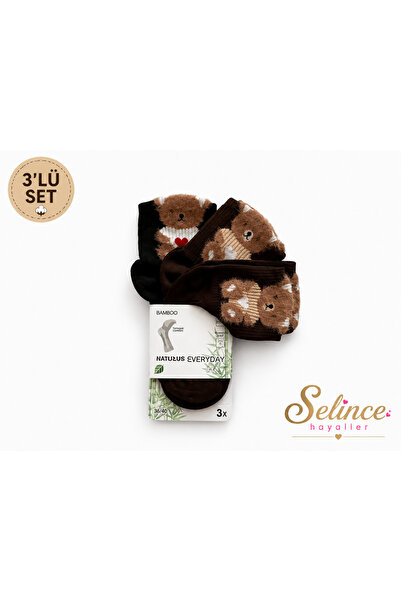ünal çorap Women's Perfumed Seamless Bamboo 3-Piece Socks