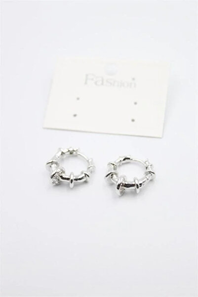 Marsilyan Nvdn- Ieg - Stone-Studded Hoop Earrings - Silver Iegrs-Nvdn1