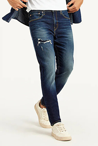 Levi's Men's 512 Navy Blue Slim Tapered Fit Mid Rise Jeans