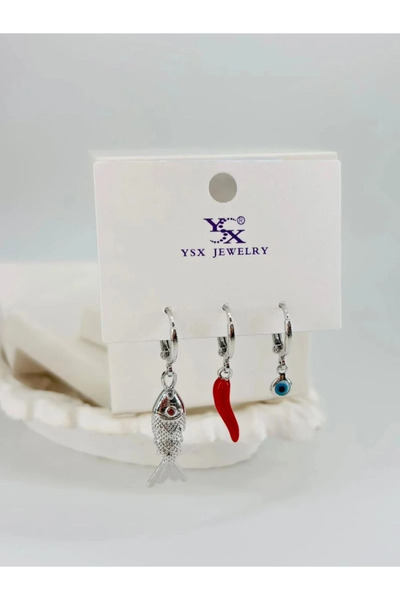 Marsilyan Nvdn- Ieg - Pepper Detailed Triple Combination Earrings Iegrs-Nvdn1