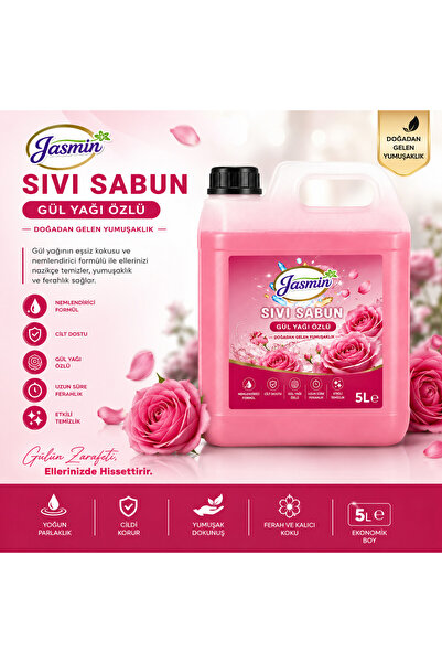 Jasmin Sıvı Sabun Gül Yağı Özü 5 Litre