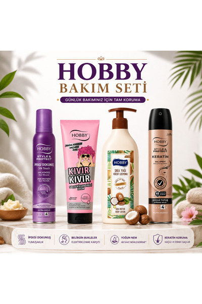 Hobby Bakım Seti Saç Kremi, Sprey, Losyon, Saç Köpüğü