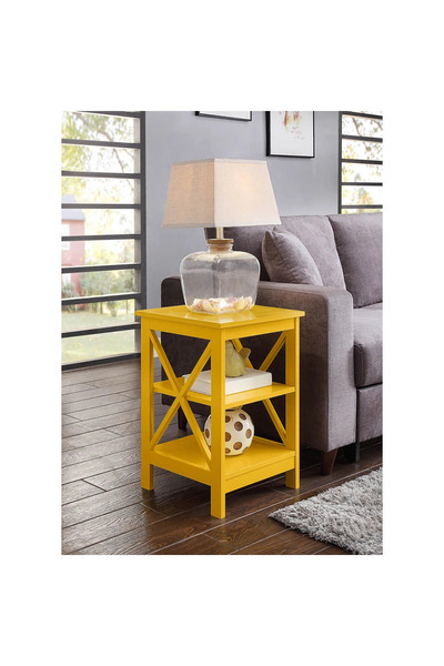 Poyraz Furniture Accessory Saklama Alanlı Yan Sehpa, Çift Raflı, Salon, Antre...