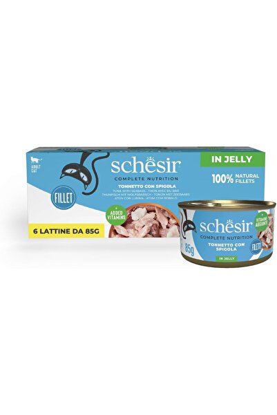 Terra Organik Schesir Jelly Ton Balığı ve Levrek Jöle İçinde Yetişkin Kedi Konservesi 85g Terra Orga