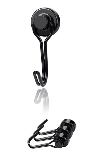 The Bros Black Swivel Swing Magnetic Hooks - Pack of 3 three strong Neodymium...