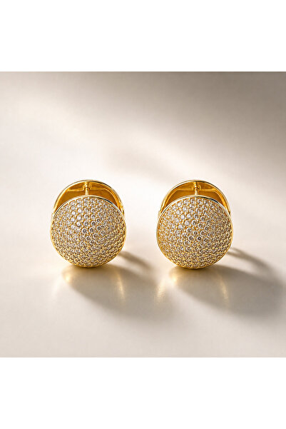 Rossetto Atelier Gold Zircon Stone Ball Earrings