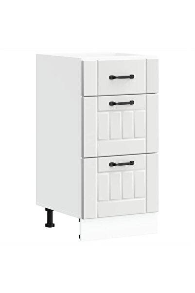 vidaxl "Lucca" White Engineered Wood Kitchen Base Cabinet