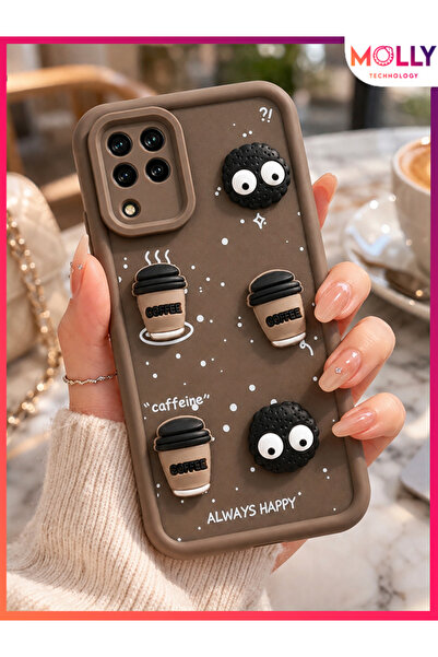 Molly HUAWEİ P40 LİTE İçin Fallow Brown Black Cookie Coffee 3D Figürlü Siliko...