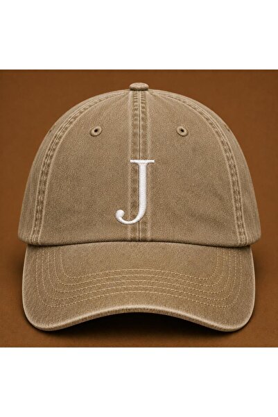 WeavedCo Letter "J" Special Design for Names Embroidered Vintage Washed Baseb...