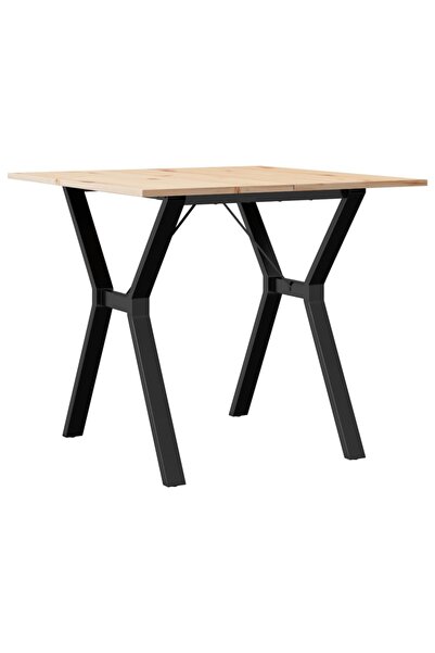 vidaxl Kitchen table, Y frame, 90x90x75 cm solid pine wood and steel