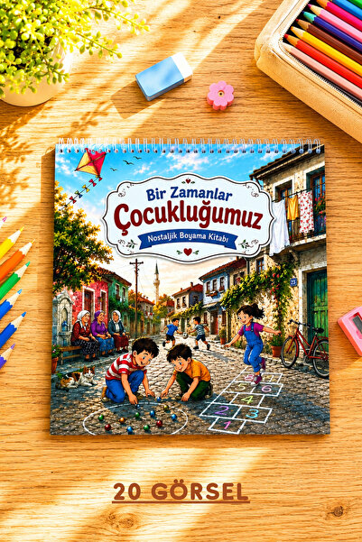 birikiyedi Bir Zamanlar Çocukluğumuz Nostaljik Boyama Kitabı/Yetişkin ve Çocu...