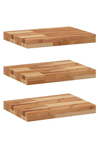 vidaxl Rafturi suspendate 3 buc. 40x30x4 cm lemn masiv acacia netratat