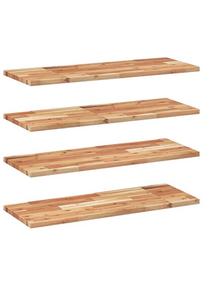 vidaxl Hanging shelves 4 pcs. 100x30x2cm solid untreated acacia wood