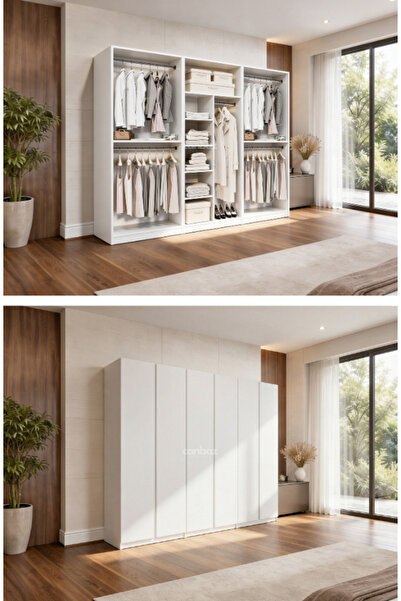 CANBAZ FURNİTURE Mira modüllü 6 MDF kapaklı %100 MDF (KURULUM DAHİL)