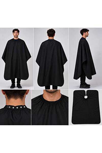 Cape-On Berber Penuarı Saç Kesim Önlüğü Mikro Astar Kumaş Çıtçıt Kapamalı 150x120 cm