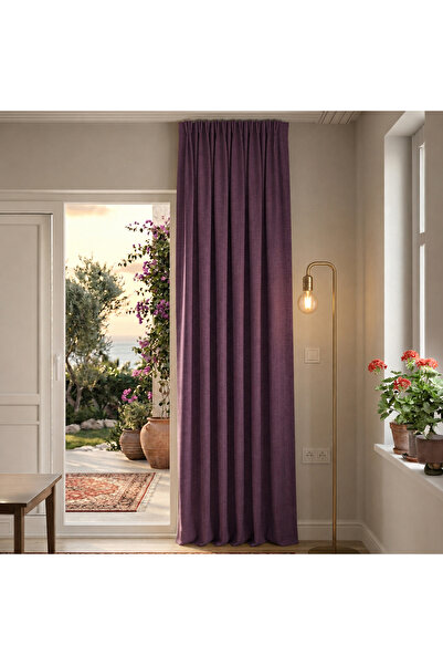 MebelPort Curtain 100% Linen Blackout Curtain 1X2 American Pleated Blackout C...