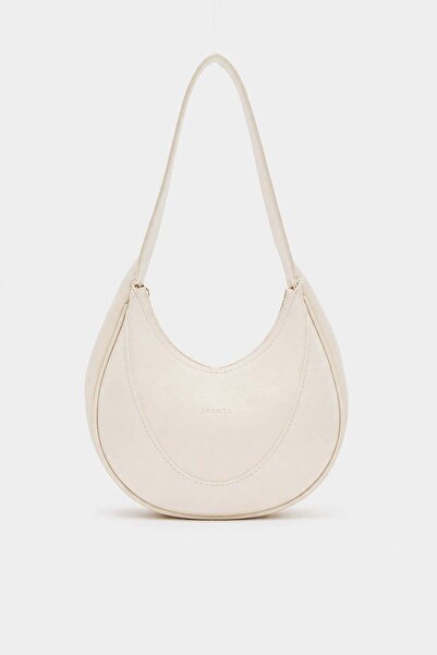 Shanta Cream D58 Elegant Oval Design Zippered Large Internal Volume Modern Wo...