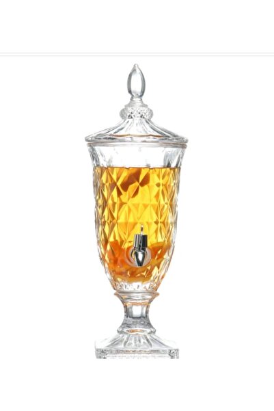 Misbah 3L Crystal Glass Beverage Dispenser with Tap - Elegant Design for Spec...