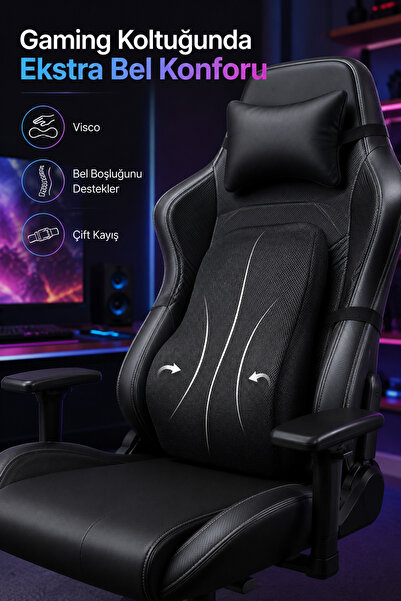 EpiRelax Bilgisayar Oyuncu Koltuğu Visco Bel Desteği Gaming Sandalye İçin Aya...