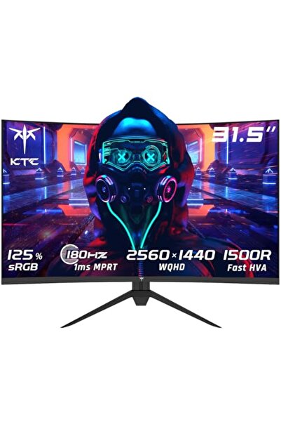 KTC Oyun Monitörü 32 inç kavisli, 180 Hz, QHD 2K 2560 x 1440p, 1 ms, HDR10, F...