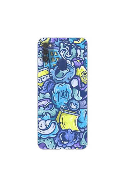 PPKin Samsung Galaxy M30S Compatible Graffiti 9 Design Transparent Case