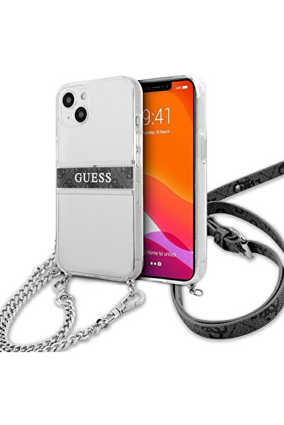 Guess Back Cover Leather with Strap Transparent / Gray (iPhone 13 mini) Code:...
