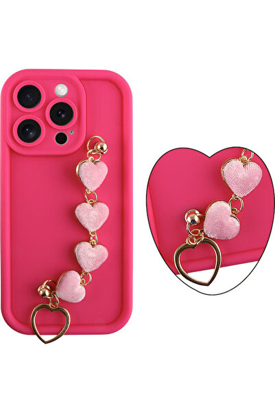 Other Volte-Tel Hearts Πίσω Θήκη Σιλικόνης με Λουράκι Ροζ (iPhone 15 Pro) Κωδ...