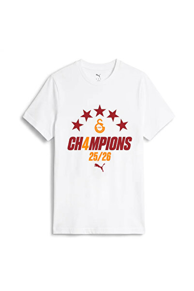 Puma Galatasaray Şampiyonluk 25/26 Erkek Beyaz Futbol T-Shirt 79229904