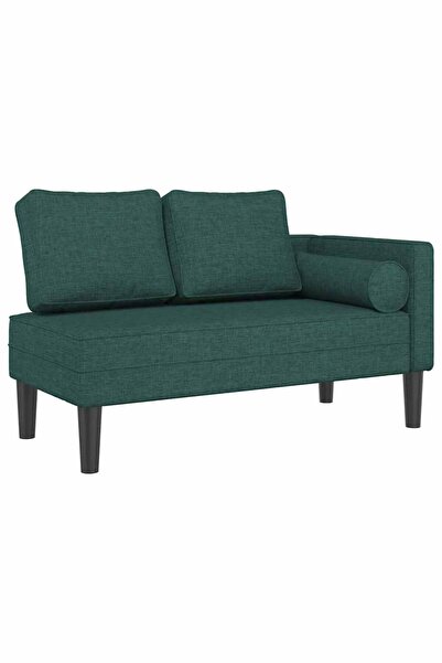 vidaxl Șezlong cu perne, verde închis, material textil