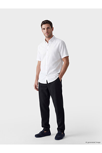 LC Waikiki Black Regular Fit Linen Blend Men's Chino Pants