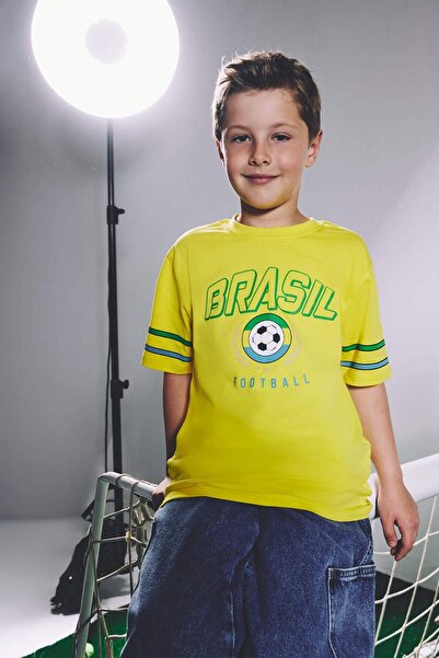 DeFacto New Regular Fit Crew Neck Short Sleeve T-Shirt for Boys H9746A826Hs