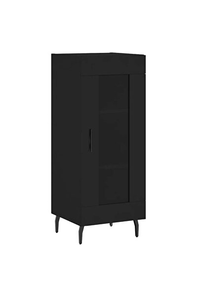 vidaxl Servantă, negru, 34,5x34x90 cm, lemn compozit
