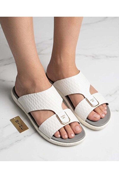 iSHiDU Men's Traditional Arabic Leather Sandals - Premium Comfort Slippers