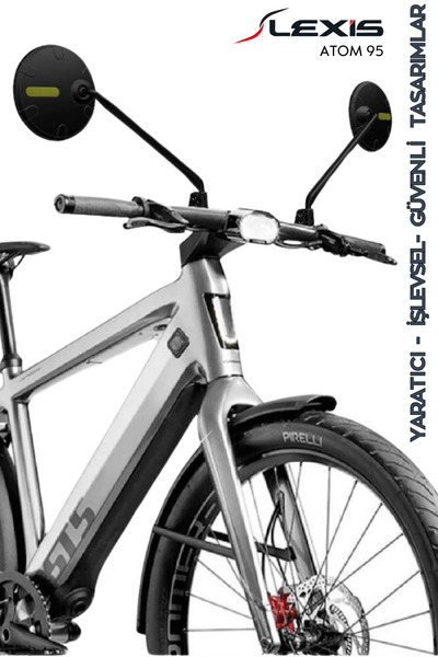 LEXİS Atom 95 Bisiklet/Elektrikli Scooter /Gidon üstü Aynası Ultra Optik Görü...