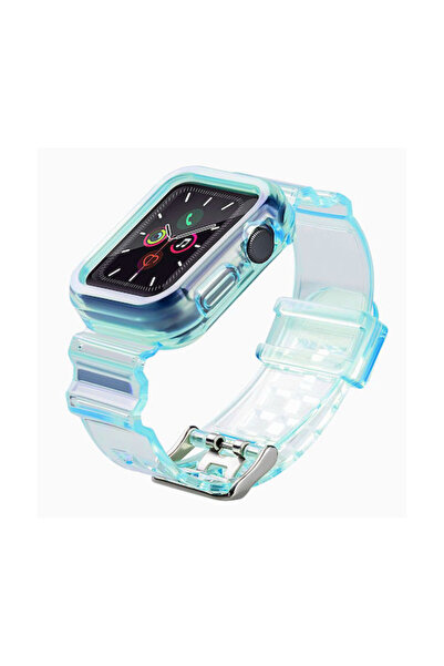 Hurtel Σετ Θήκης και Λουριού Σιλικόνης Μπλε (Apple Watch 38/40/41/42mm)