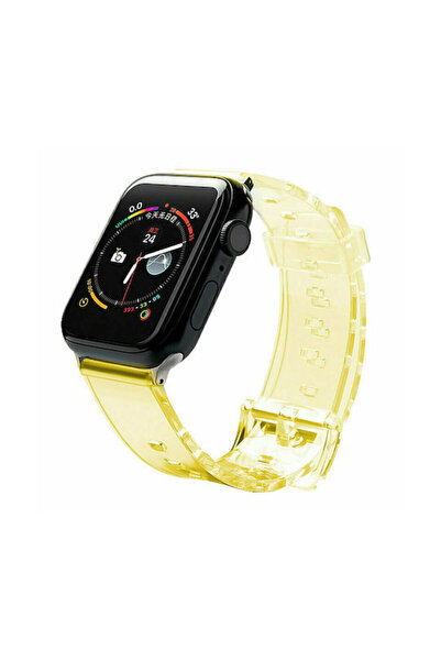 Hurtel Λουράκι Light Strap Σιλικόνης Διαφανές/Κίτρινο (Apple Watch 44/45/46mm...