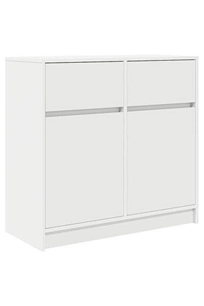 vidaxl Bufetă cu sertar alb 80x34x76 cm lemn prelucrat