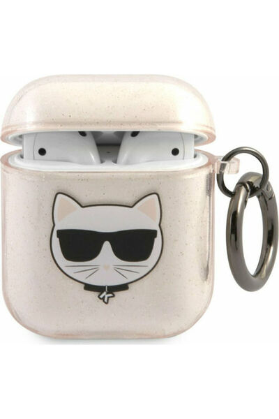 Karl Lagerfeld Θήκη Σιλικόνης Glitter Choupette με Γάντζο σε Χρυσό χρώμα για ...