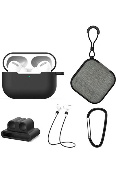 Other Sonique 5 σε 1 Θήκη Σιλικόνης με Μπρελόκ Μαύρο για Apple AirPods Pro