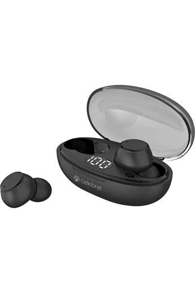 Celebrat TWS-W32 Ενδοωτικά Ακουστικά Bluetooth Handsfree με Θήκη Φόρτισης Μαύρα