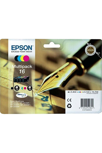 EPSON 16 Γνήσια Συσκευασία με 4 Μελάνια για Εκτυπωτές InkJet Κίτρινο / Κυανό ...