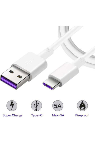 Huawei HL1289 Καλώδιο USB 3.1 σε πακέτο, USB-C αρσενικό - USB-A, Λευκό, 1μ (57