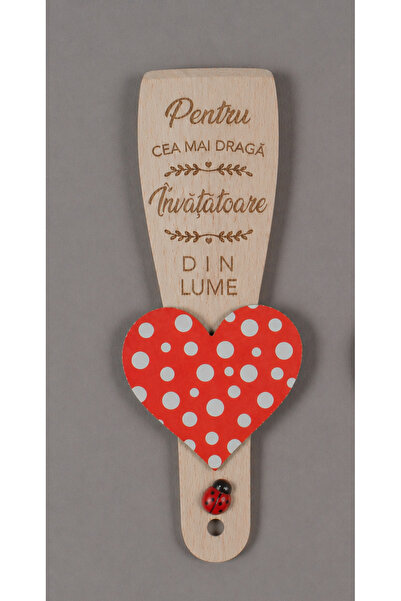 LimArt Spatula personalizata din lemn cu magnet – „Pentru cea mai buna Invata...