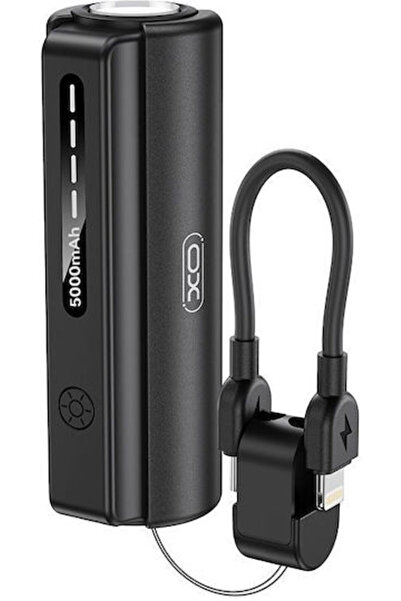 Xo PR281 Power Bank 5000mAh 10.5W με θύρα USB-C Μαύρο