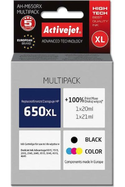 Other Συμβατό με Active Jet Πακέτο Μελάνης για Εκτυπωτές Inkjet HP 650XL CZ10...