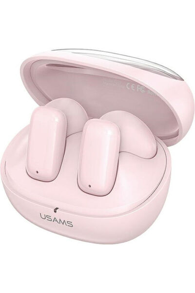Usams TD22 Ακουστικά Bluetooth Handsfree με Θήκη Φόρτισης Ροζ